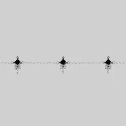 CLASSICS DYNASTY. Black Spinel Trilogy Chain Choker - Silver Necklaces & Chains