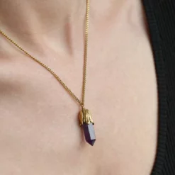 CLASSICS DEATH BLOOM. Amethyst Gemstone Necklace - Silver