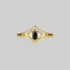 CLASSICS CELESTIAL. Two Moons Black Spinel Gold Ring