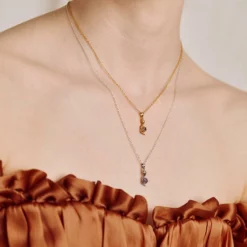 AW21 INSIDIOUS. Amethyst Coiled Snake Necklace - Silver Necklaces & Chains