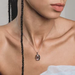 End Of Line BEHOLD. Iridescent Glass Eye Necklace - Gold Necklaces & Chains