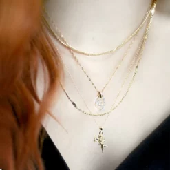 CLASSICS LYRAE. Moon & Stars Glass Necklace - Silver