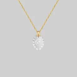 CLASSICS LYRAE. Moon & Stars Glass Necklace - Gold