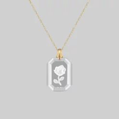 CLASSICS RAPHAEL. Etched Glass Rose Necklace - Gold
