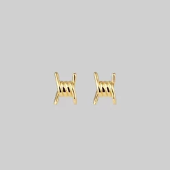 CLASSICS SURVIVAL. Symbolic Barbed Wire Stud Earrings - Gold
