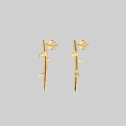 End Of Line WILT. Winter Thorn Earrings - Gold