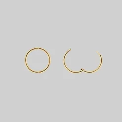 CLASSICS SOLEMN. Black Enamel Heart Hoop Earrings - Gold