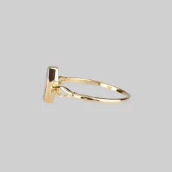 CLASSICS MORALITY. Tiny Skeleton Coffin Gold Ring