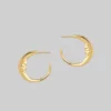 CLASSICS GOOD NIGHT. Man In The Moon Crescent Earrings - Gold