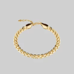 End Of Line Bracelets REGARD. Cross Link Chunky Chain Bracelet - Gold