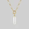 CLASSICS ORA. Clear Quartz Pendant & Clasp Necklace - Gold Necklaces & Chains