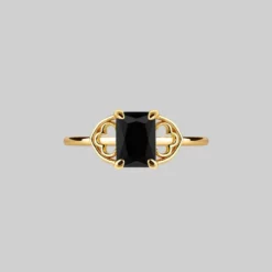 AW21 Rings RAPTURE. Onyx & Gothic Arches Ring - Gold