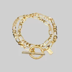 CLASSICS HARMONY. Double Wrap T-Bar Bracelet - Gold