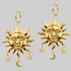 CLASSICS HELIOS. Sun & Moon Dream Catcher Hoop Earrings - Gold