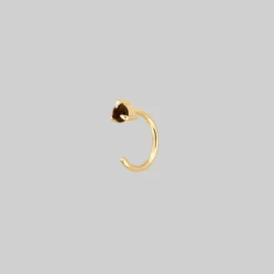 CLASSICS Round Garnet Huggie Hoop Earrings - Gold