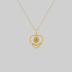 CLASSICS APRIL. Sunflower Heart Necklace - Gold Necklaces & Chains