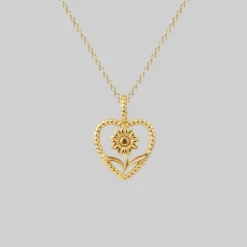 CLASSICS APRIL. Sunflower Heart Necklace - Gold Necklaces & Chains