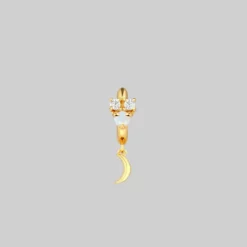 CLASSICS MOONLIGHT. Opal Moon Clicker Hoop Earrings - Gold