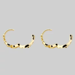 End Of Line IMPERIAL. Ornate Flourish Clicker Hoop Earrings - Gold