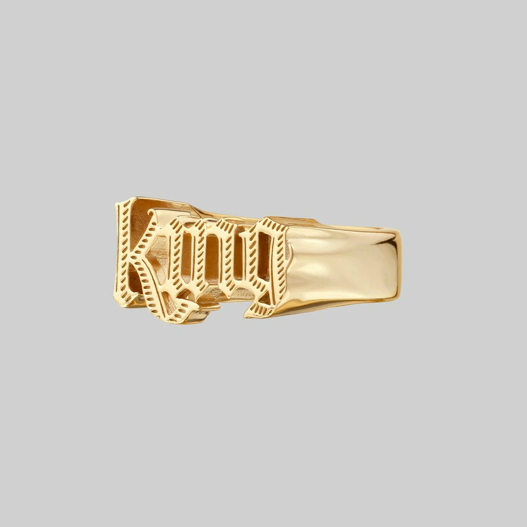 End Of Line King Word Ring - Gold Rings 3 End Of Line King Word Ring - Gold Rings