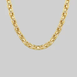 AW21 CASSIAN. Chunky Braid Chain Collar Necklace - Gold Necklaces & Chains