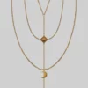 CLASSICS ZODIAC. Layered Moon Chain Choker - Gold Necklaces & Chains