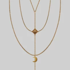 CLASSICS ZODIAC. Layered Moon Chain Choker - Gold Necklaces & Chains
