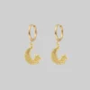 End Of Line LITTLE DREAMS. Moon & Star Hoop Earrings - Gold