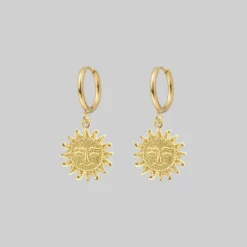 CLASSICS LUMI. Sun Face Hoop Earrings - Gold