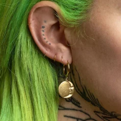 CLASSICS DARK HOUR. Mini Moon Crescent Hoop Earrings - Gold