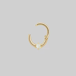 CLASSICS NEBULA. Opal Gold Clicker Ring - Septum Earrings 11 CLASSICS NEBULA. Opal Gold Clicker Ring - Septum Earrings