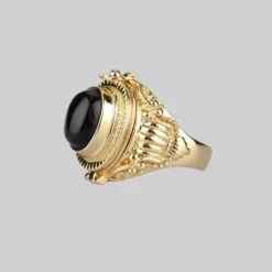 CLASSICS Rings SAROS. Gold Poison Trinket Ring - Onyx