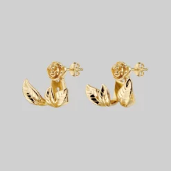 CLASSICS VERDURS. Rose & Foliage Earrings - Gold 9 CLASSICS VERDURS. Rose & Foliage Earrings - Gold