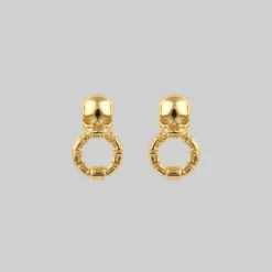 AW21 FORSAKE. Skull & Bones Door Knocker Earrings - Gold
