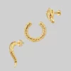 CLASSICS VEGA. 3 Piece Snake Wrap Earring - Gold