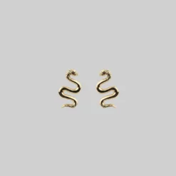 CLASSICS DIVINITY. Garnet Snake Gold Stud Earrings