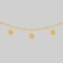 CLASSICS LUMI. Sun Face Multi Charm Collar Necklace - Gold