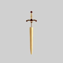 CLASSICS MAJESTY. Garnet Dagger Single Earring - Gold Earrings