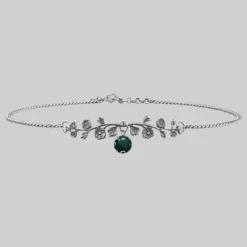 CLASSICS Necklaces & Chains DARK BLOOM. Green Moss Choker - Silver