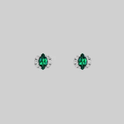 CLASSICS TALIA. Green Quartz Cluster Stud Silver Earrings