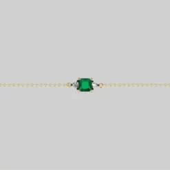 CLASSICS BETROTHAL. Green Quartz Chain Choker - Gold Necklaces & Chains