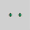 CLASSICS TALIA. Green Quartz Cluster Stud Gold Earrings