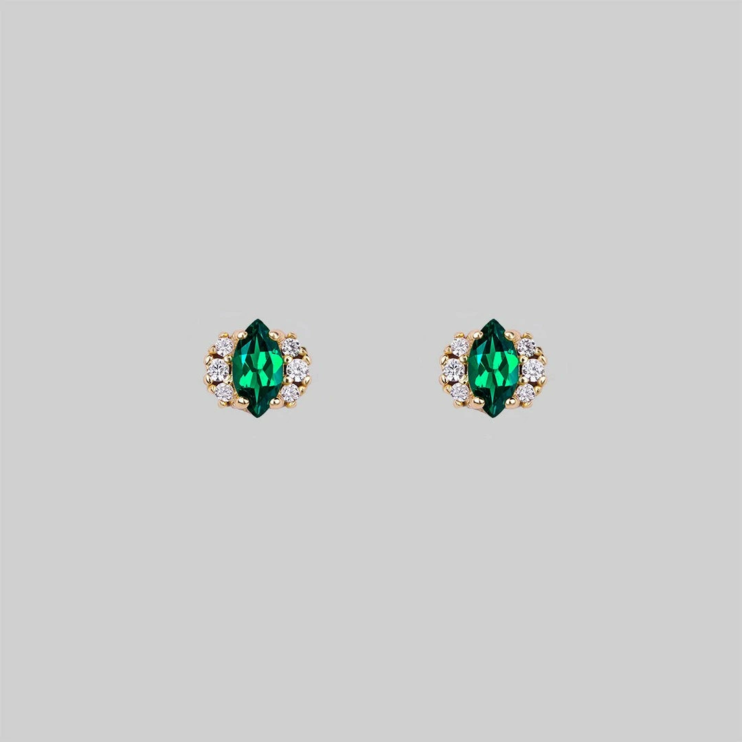 CLASSICS TALIA. Green Quartz Cluster Stud Gold Earrings 1 CLASSICS TALIA. Green Quartz Cluster Stud Gold Earrings