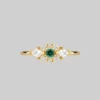 CLASSICS SUPERNOVA. Green Quartz Cluster Gold Ring Rings