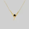 AW21 Necklaces & Chains ABJURE. Crossed Swords & Onyx Heart Necklace - Gold
