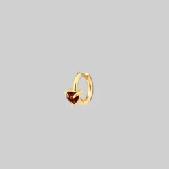 CLASSICS HEART & SOUL. Garnet Heart Clicker Ring - Gold 10 CLASSICS HEART & SOUL. Garnet Heart Clicker Ring - Gold