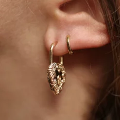 End Of Line KEEPER. Ornate Heart Padlock Gold Earrings 9 End Of Line KEEPER. Ornate Heart Padlock Gold Earrings