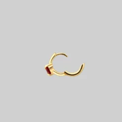CLASSICS HEART & SOUL. Garnet Heart Clicker Ring - Gold 12 CLASSICS HEART & SOUL. Garnet Heart Clicker Ring - Gold