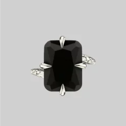 End Of Line DEITY. Onyx Snake Bite Ring - Silver Rings