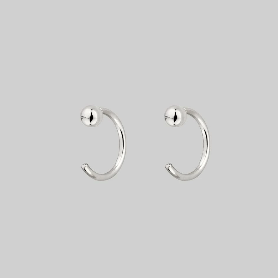 CLASSICS Ball Huggie Hoop Earrings - Silver 2 CLASSICS Ball Huggie Hoop Earrings - Silver
